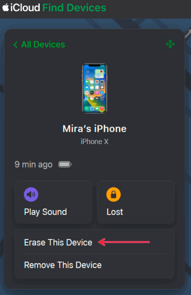 Выбор опции 