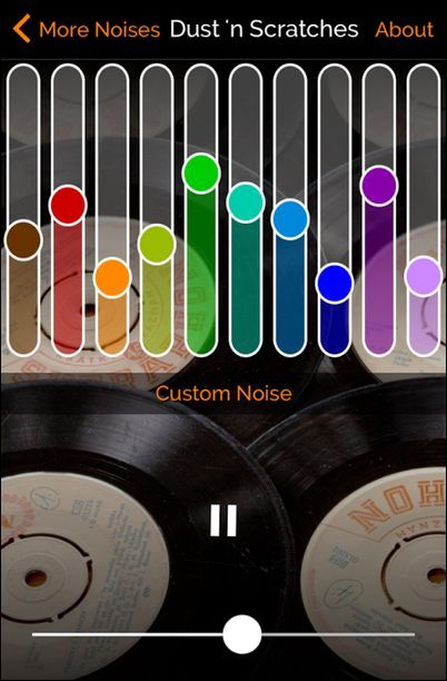 Приложение MyNoise на мобильном устройстве