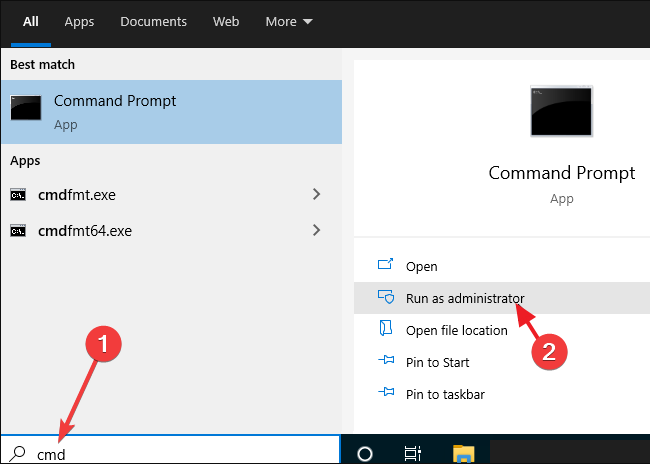 Открытие командной строки с правами администратора