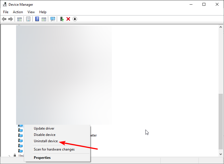 Удаление устройства в Диспетчере устройств