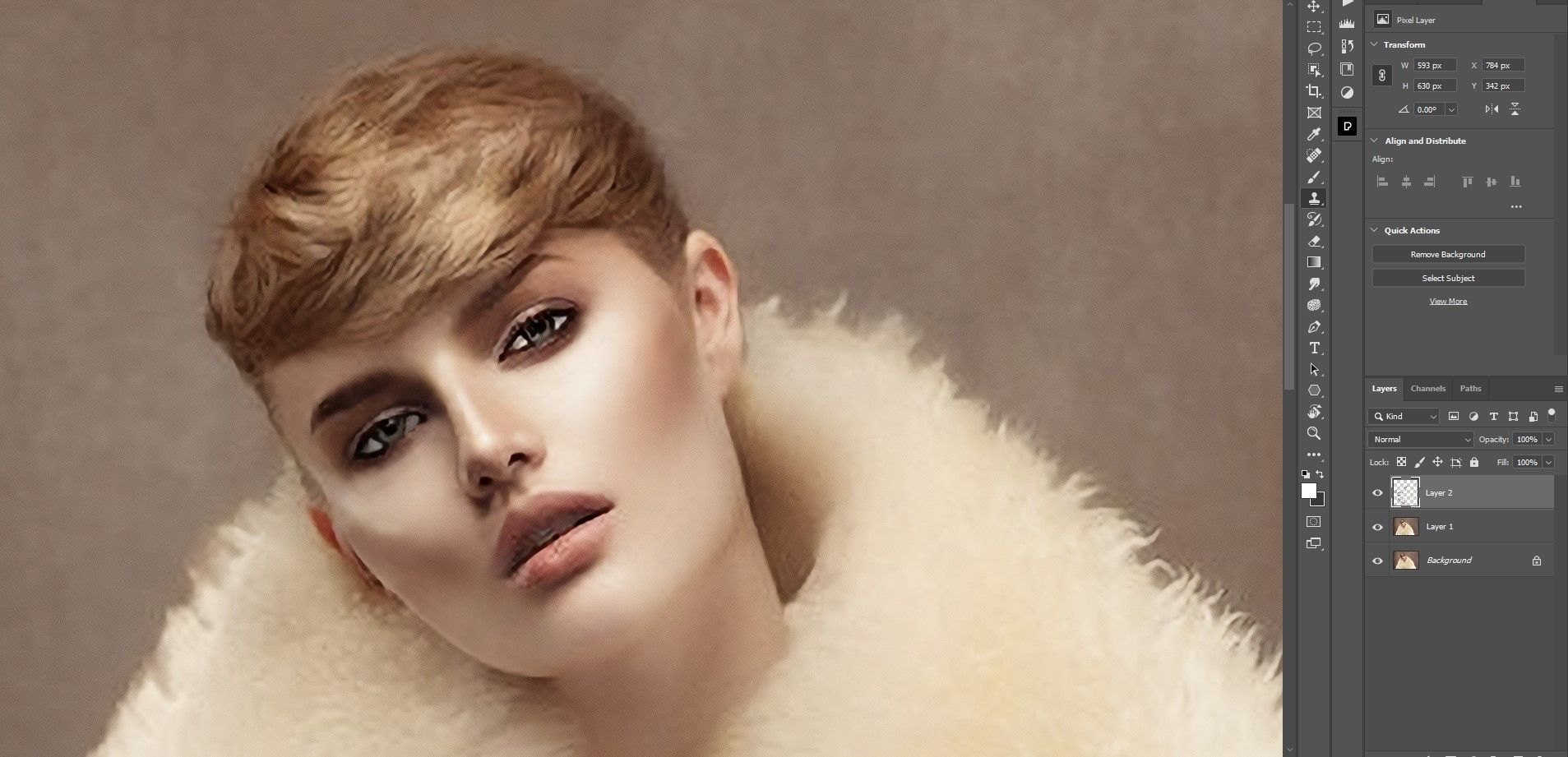 Edited view at 100 percent