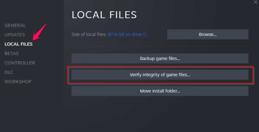 Verificar integridad de archivos en Steam