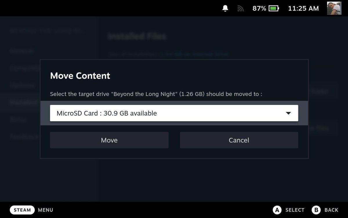Move data to the SD card