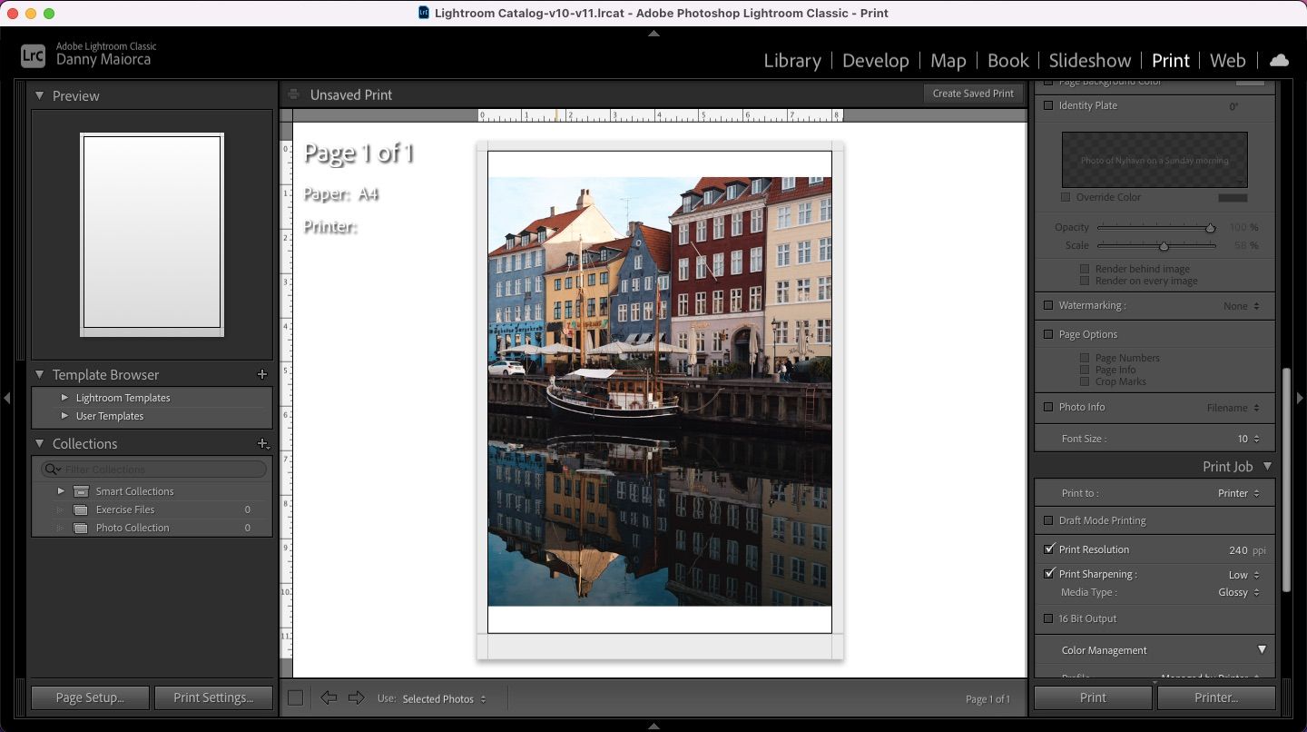 Секция Watermarking в Adobe Lightroom с отмеченным чекбоксом