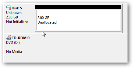 Инициализация нового виртуального диска