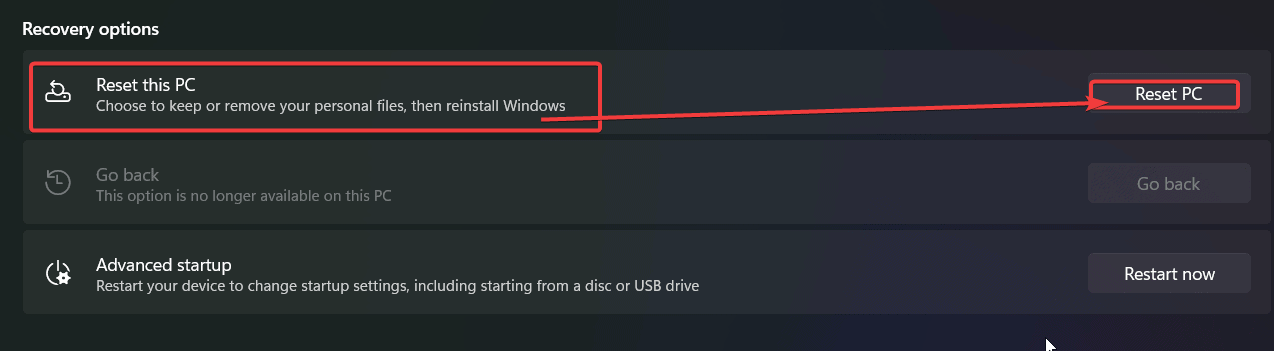 Сбросить этот компьютер