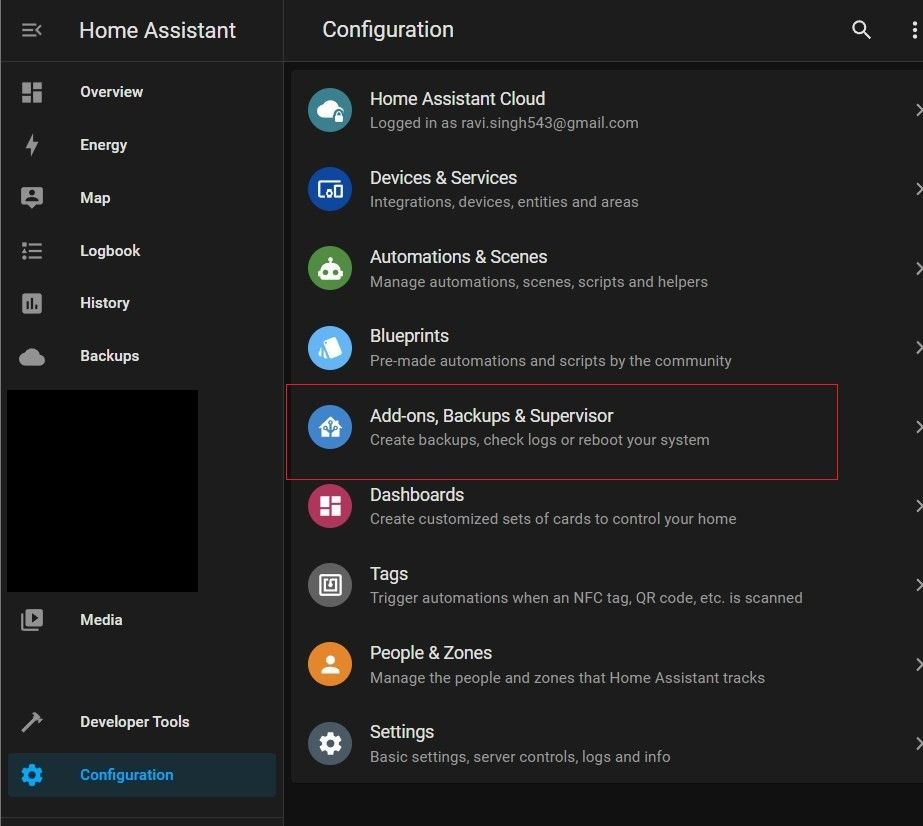 настройка Home Assistant: раздел дополнений
