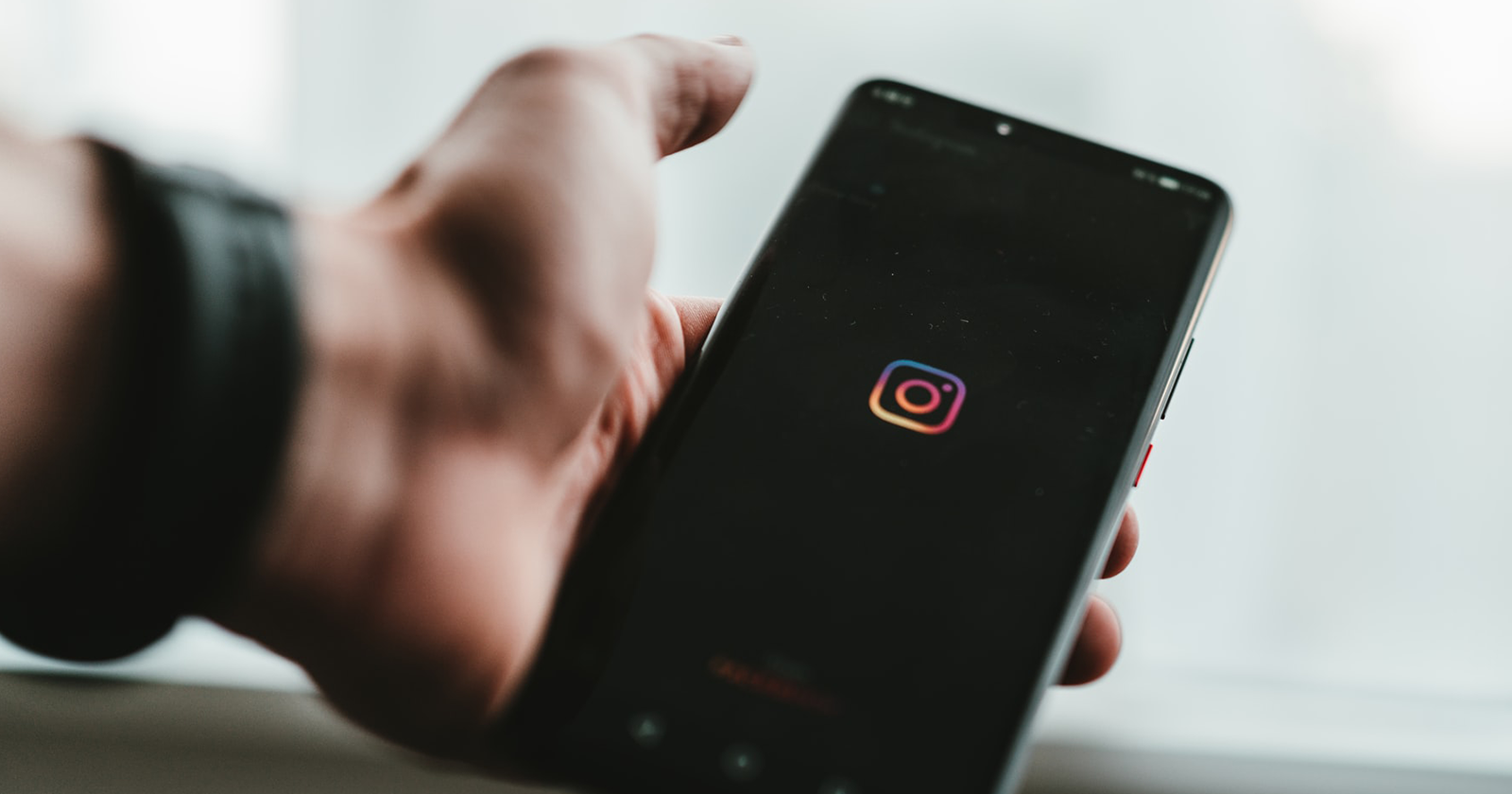 Opening Instagram on a smartphone