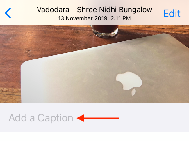 Нажать Add a Caption