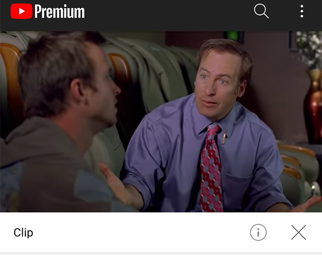 Проигрывание клипа на мобильном устройстве.