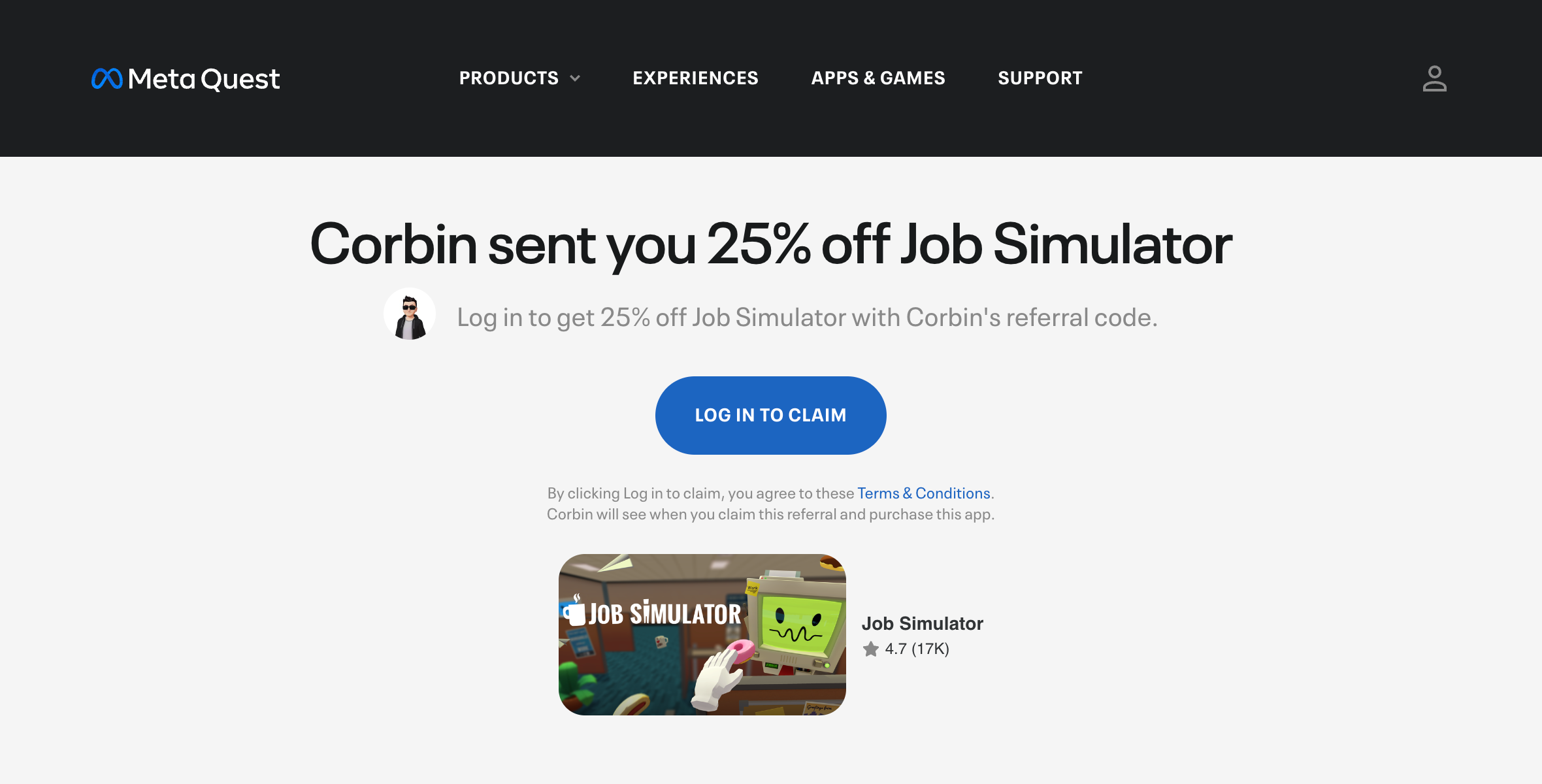 Скриншот сайта Quest с сообщением о 25% скидке