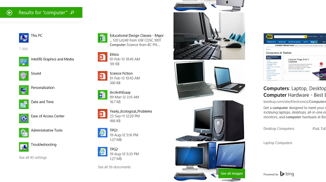 Результаты поиска по слову 'computer' — приложения, документы, изображения и веб