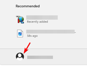 Иконка учётной записи в меню Пуск