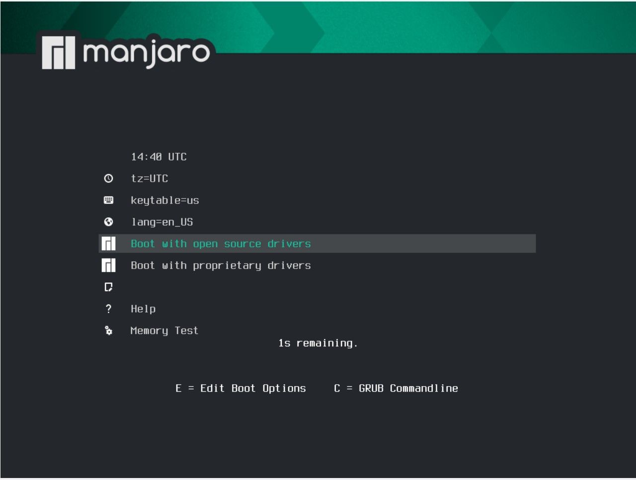 installation options for Manjaro Linux
