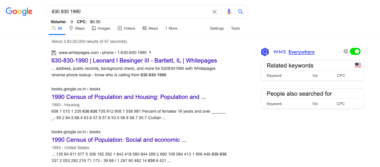Иконка поиска номера в Google