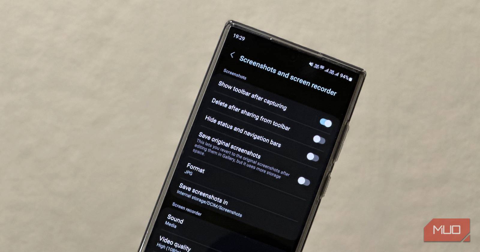Настройки сохранения скриншотов и запись экрана на Samsung