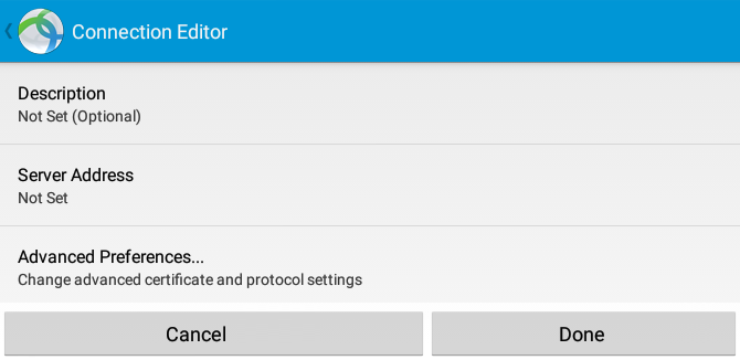 Заполненное поле Server Address и опция Advanced Preferences в AnyConnect