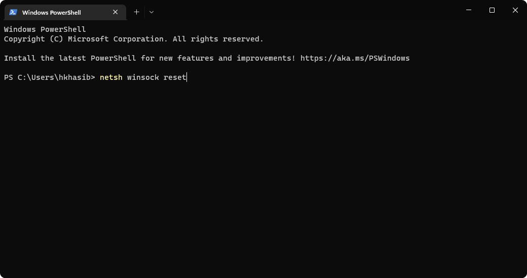 Команда netsh winsock reset в Windows