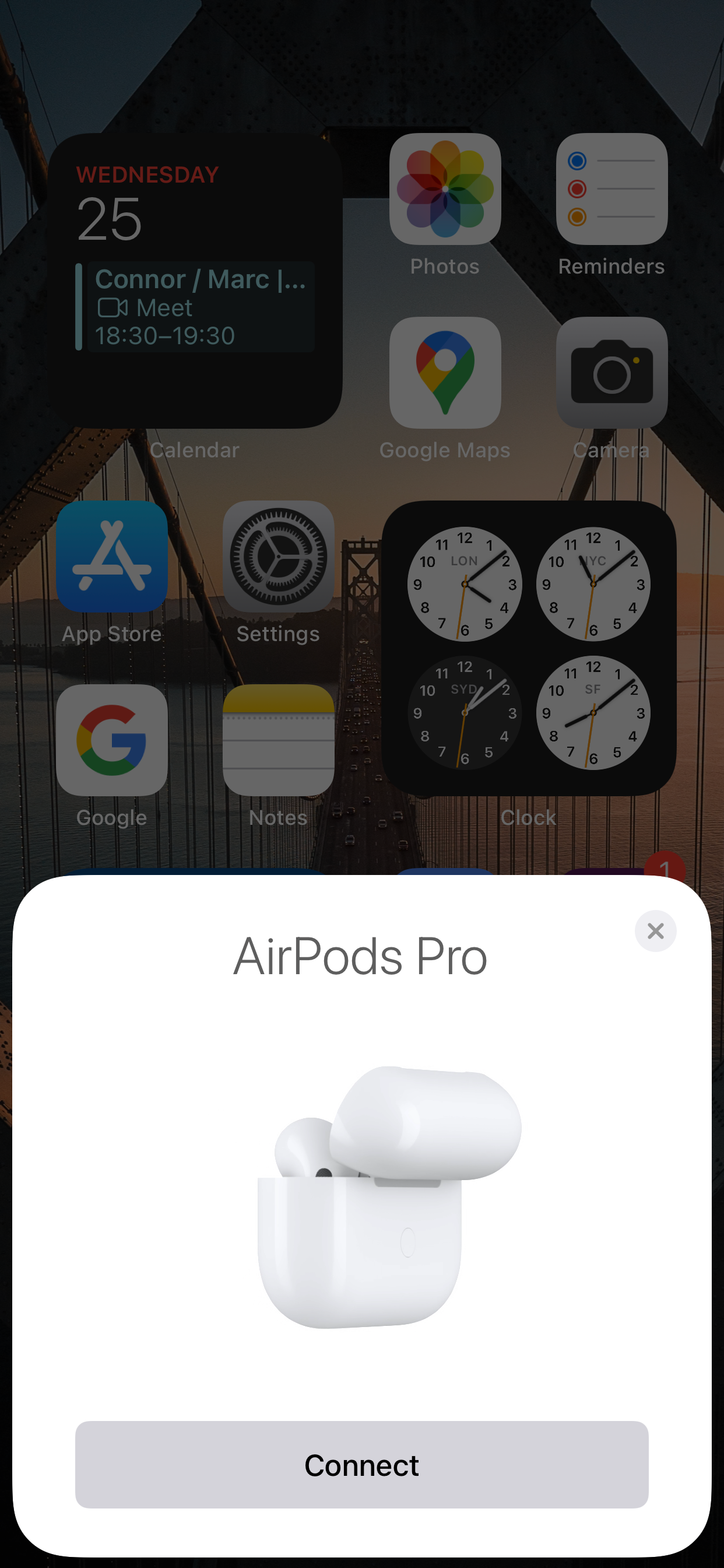 Скрин подключения AirPods