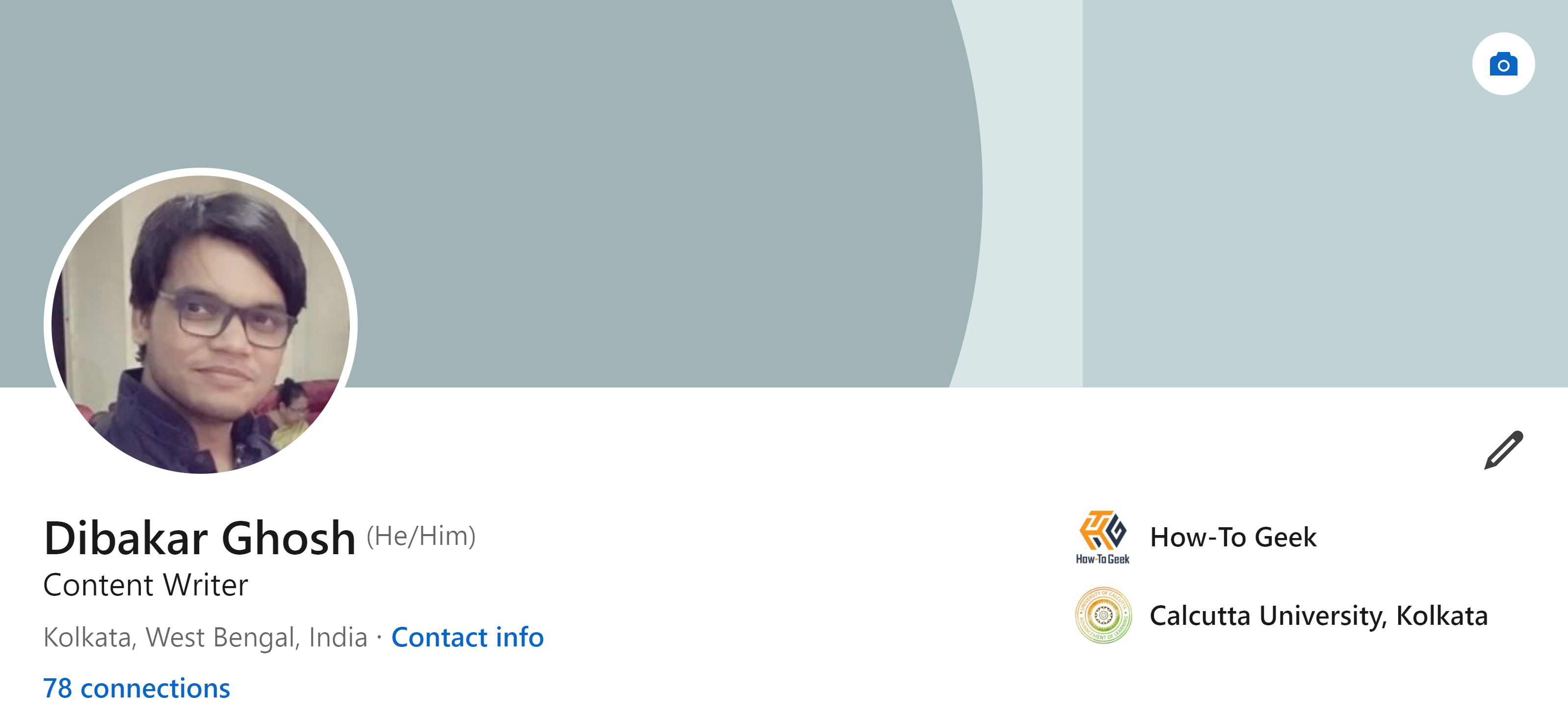 Неоптимизированная фотография профиля Dibakar Ghosh с видимой фигурой человека в фоне