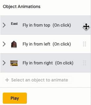 Перемещение анимаций в Google Slides