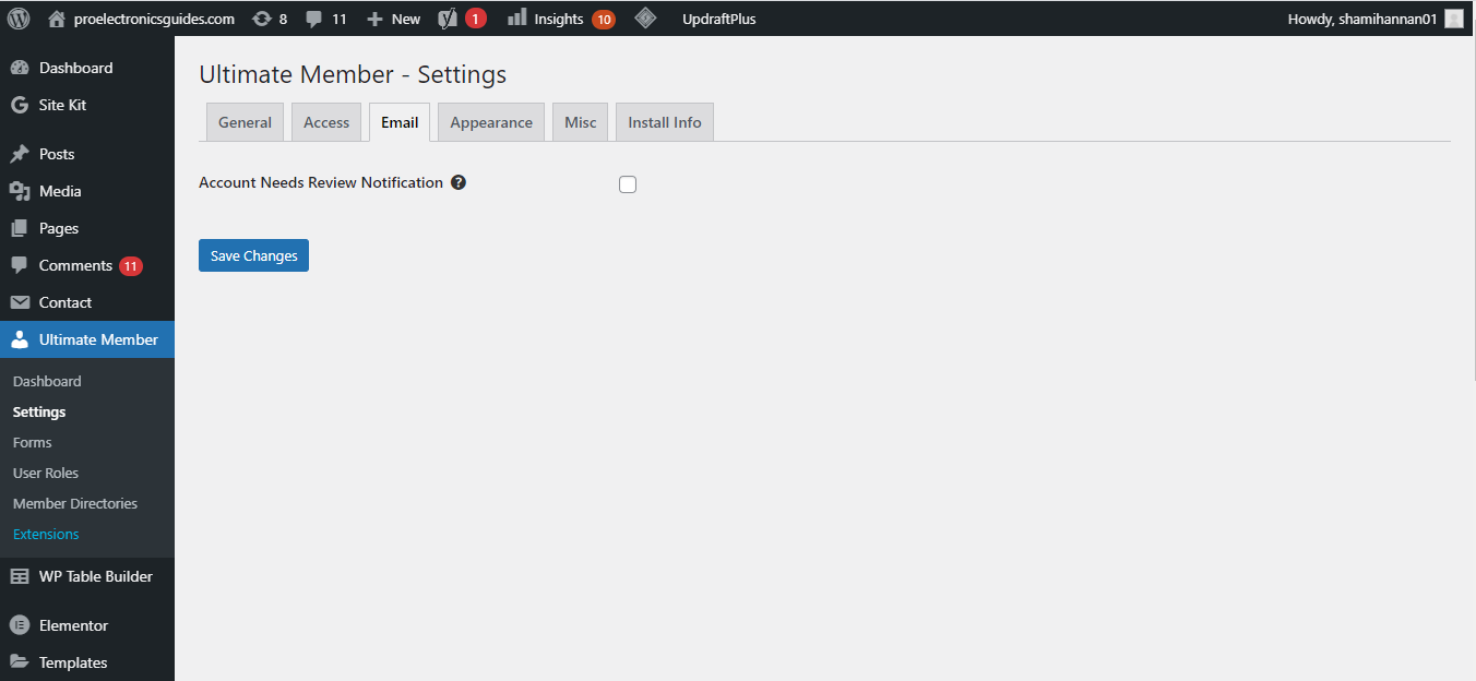 Включение уведомления о новых регистрациях, требующих проверки