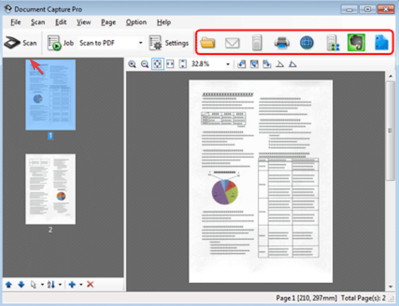 Document Capture Pro — предварительный просмотр и настройки