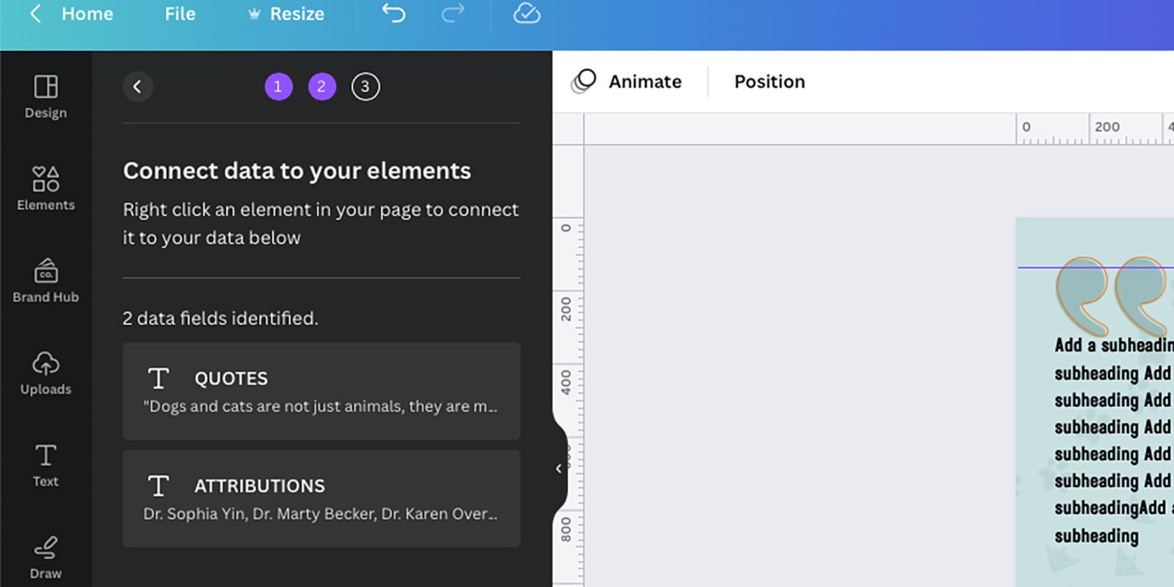 Параметры Bulk Create в Canva.