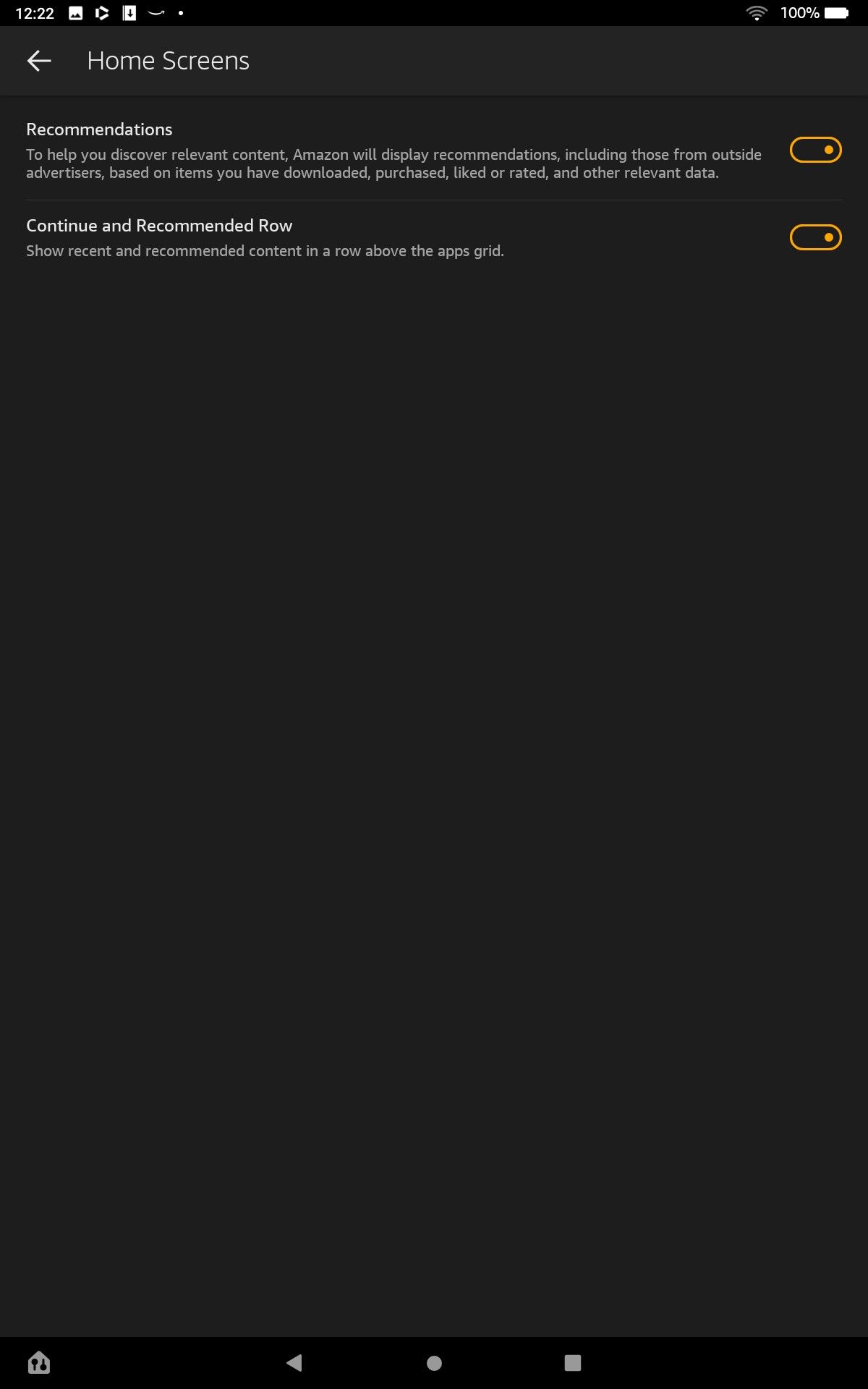 Очистка домашнего экрана Fire OS