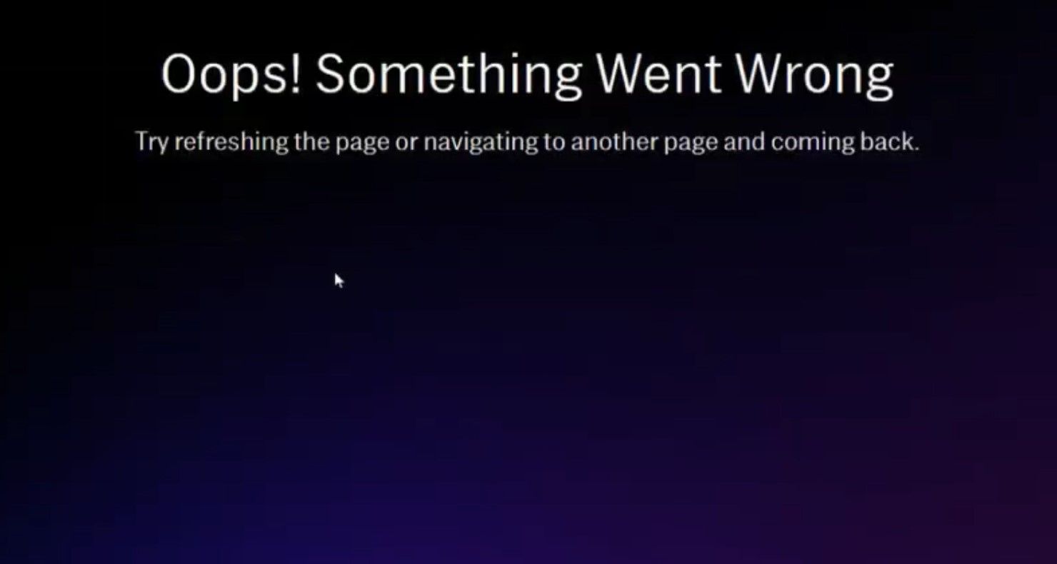 Страница ошибки в HBO Max