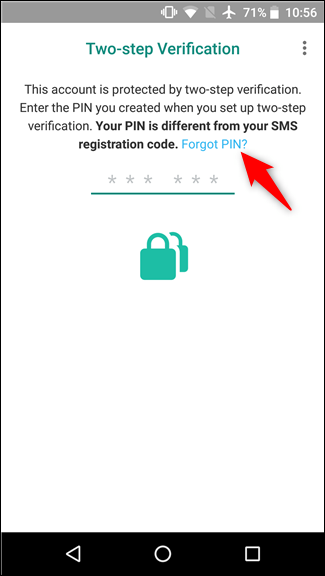 Опция отправки письма для сброса PIN