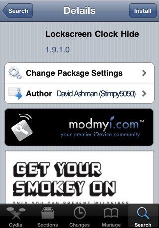 Lockscreen Clock Hide в действии