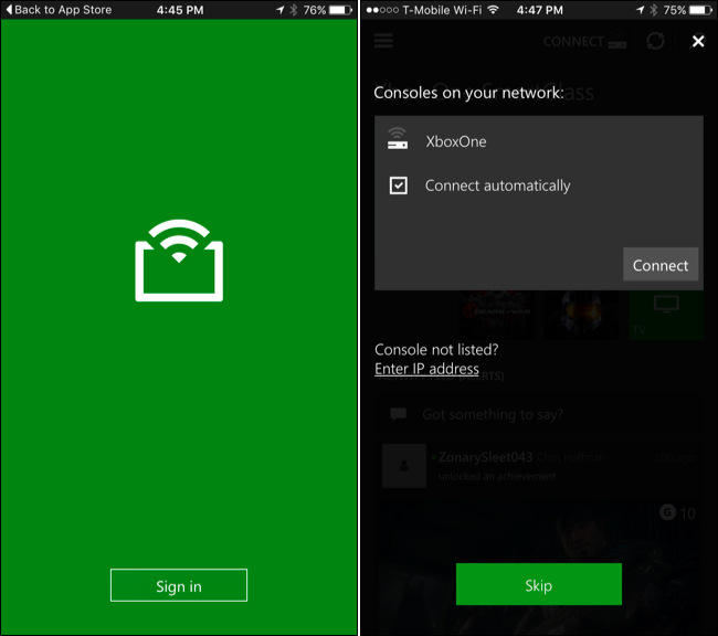 Управление Xbox One со смартфона