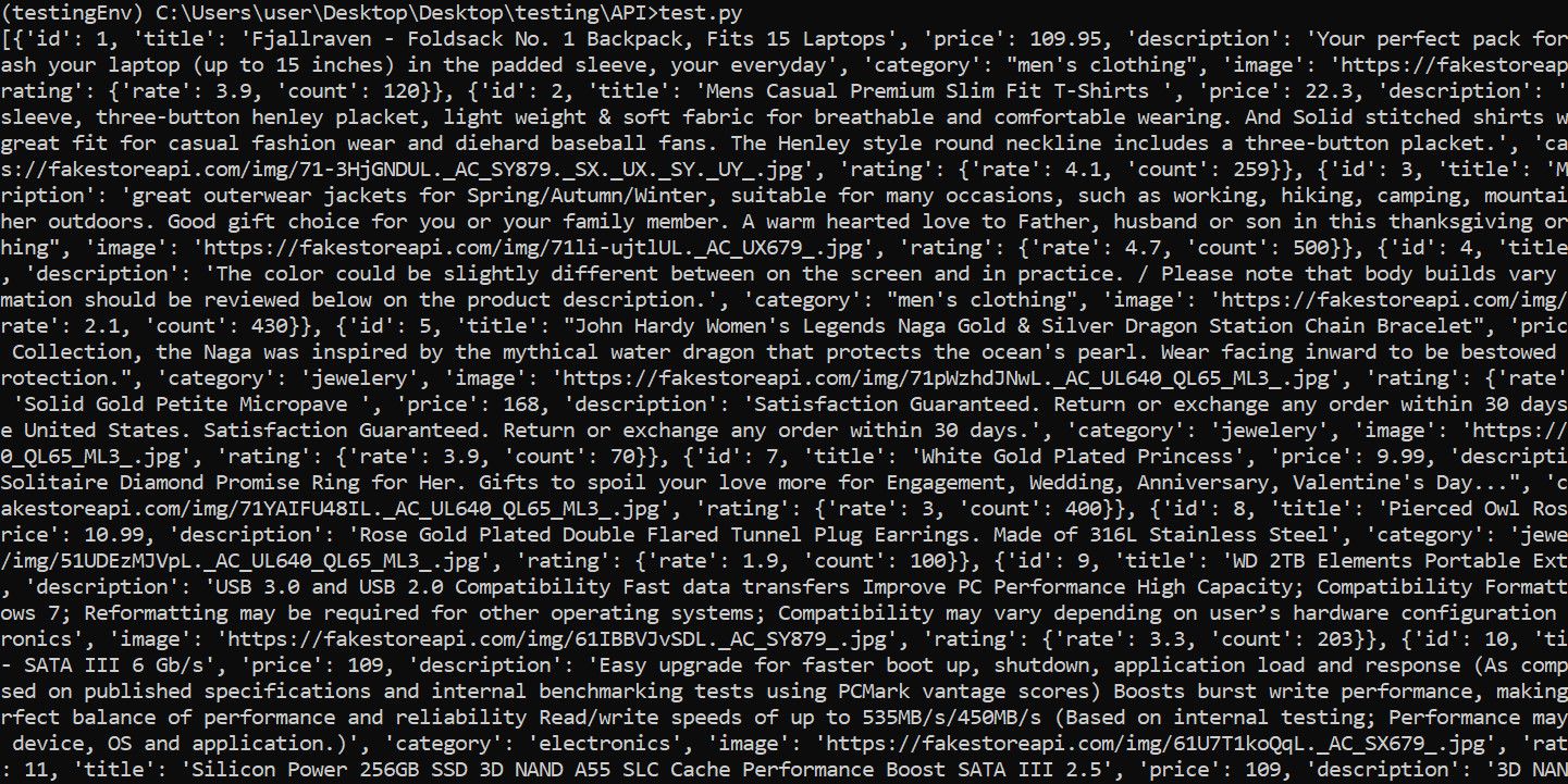 Скриншот: ответ API в виде JSON, полученный через Python requests