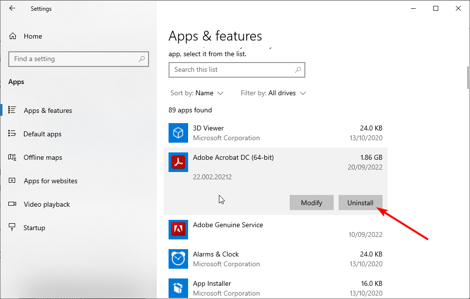 Удаление Adobe Reader рабочий стол обновляется