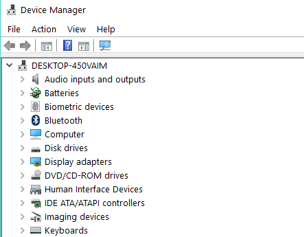 список устройств в диспетчере