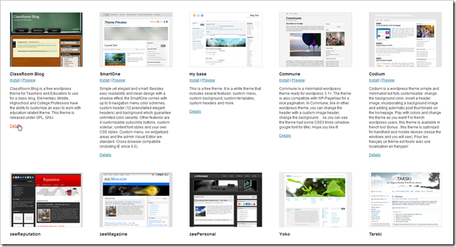 Параметры подбора тем: цвет, колонки, макет