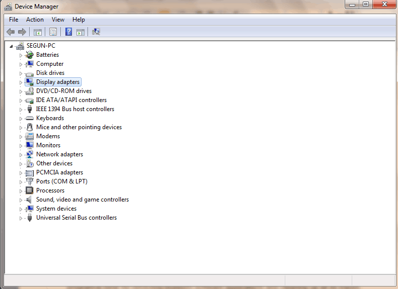 Раздел 'Видеоадаптеры' в Диспетчере устройств