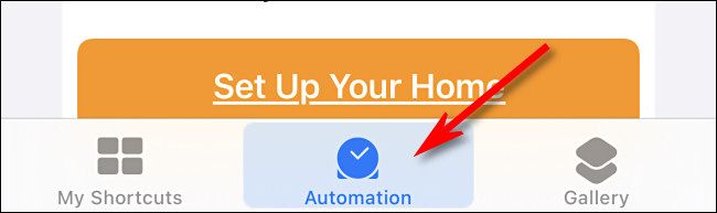 Кнопка Automation в Apple Shortcuts