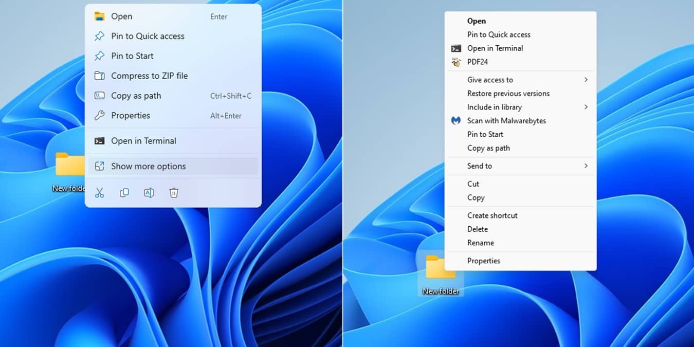Restaurer le menu contextuel classique de Windows 11