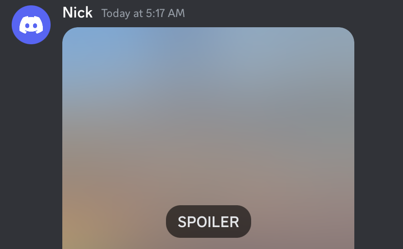 Изображение с пометкой спойлер, размытое до клика пользователя.