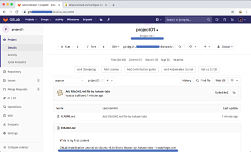 Просмотр файлов проекта в GitLab