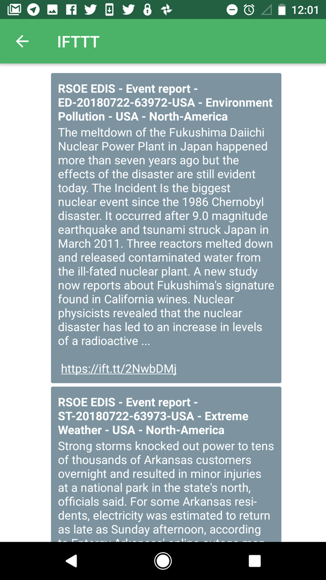 Просмотр оповещения RSOE в Pushbullet