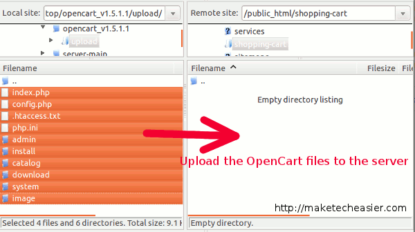 Процесс загрузки файлов на сервер в FTP-клиенте