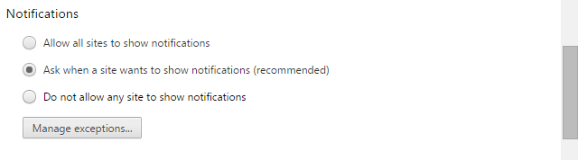 Настройка уведомлений Chrome в настольном браузере