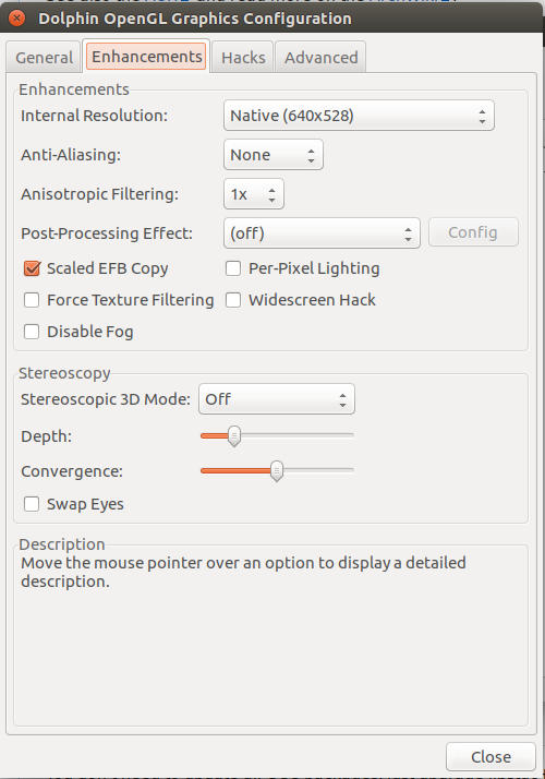 Настройки графики Dolphin
