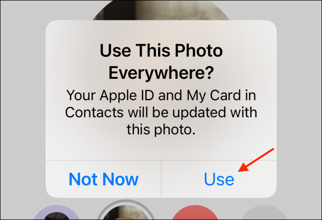 Tap Use to Use Photo Everywhere