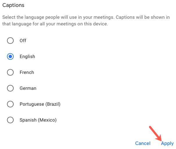 Применение языка субтитров