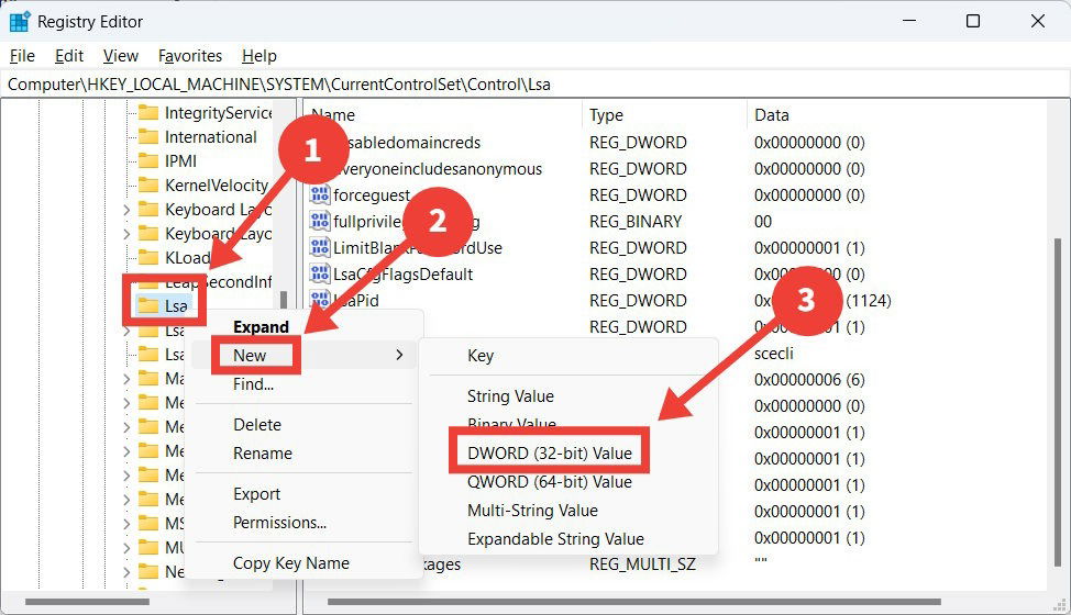 Создание нового значения DWORD в реестре и изменение значения на 2