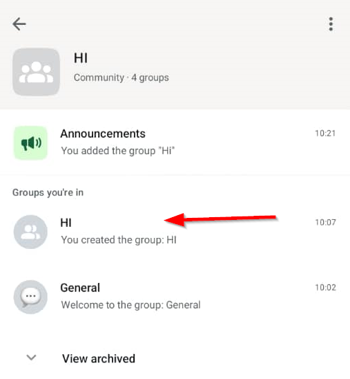 Группа, которую нужно удалить